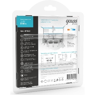 Лента светодиодная Basic Gauss 12V 8W/m 900lm/m 4000K IP20 LED 3m 1/100