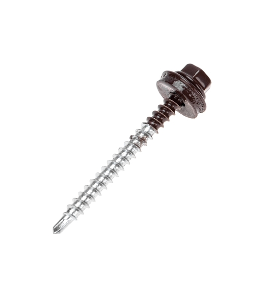 Саморез кровельный Kranz 4,8х50, окрашенный RAL 8017, короб (150 шт/уп)