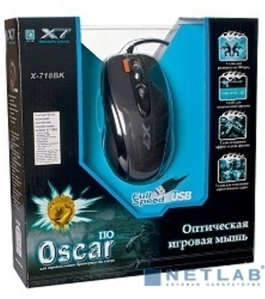 Мышь проводная A4Tech X-718BK черный, 3000 dpi, USB, кнопки - 7