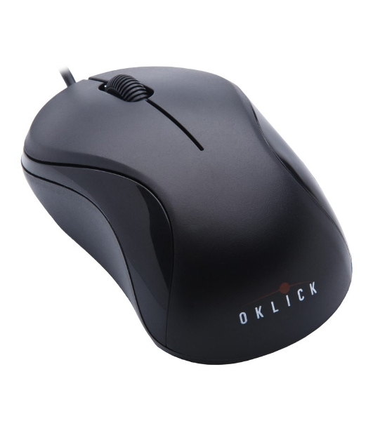 Мышь проводная Oklick 115S черный, 1200 dpi, USB, кнопки - 3