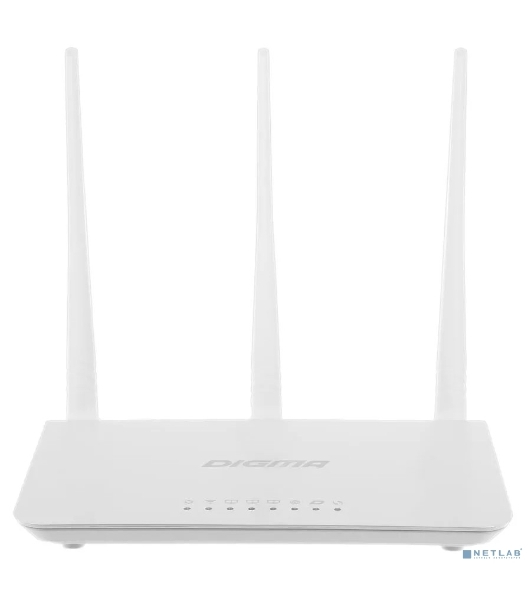 Роутер беспроводной Digma DWR-N302 N300 10/100BASE-TX белый (упак.:1шт)