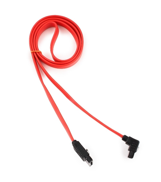 Кабель интерфейсный SATA Cablexpert CC-SATAM-DATA90-0.8M, 80 см, угловой разъем, 7pin/7pin, защелка, пакет