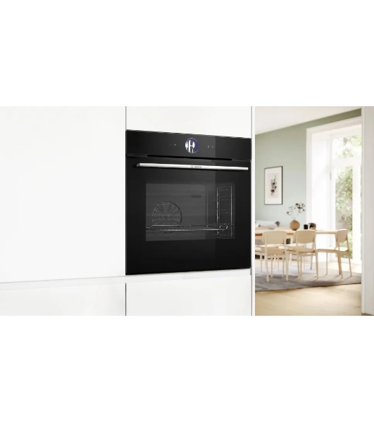 Духовой шкаф Bosch HSG7361B1 Home Connect!! Serie 8, черный, 21 режим + комбинированные режимы, функция приготовление на пару 100%, 4-слойное остекление, 3 цветных текстовых TFT-дисплея 2,5' с сенсорным управлением, ControlRing, функции HomeConnect, трехстороннее LED-освещение,самоочистка EcoClean