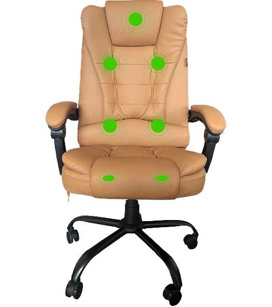 Кресло Cactus CS-CHR-OC05M-BR бежевый, экокожа, подголовник
