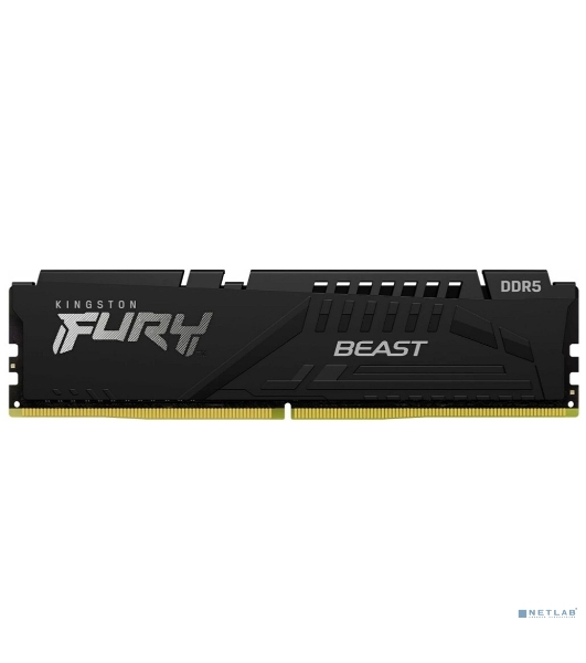 Оперативная память Kingston Fury Beast, DDR5, 16Gb (1x16Gb), 6000MHz, CL30, DIMM, с радиатором, черный