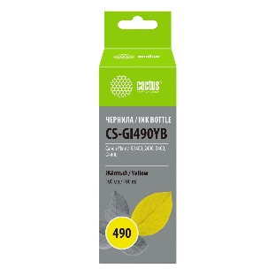 Чернила Cactus CS-GI490YB желтый100мл для Canon Pixma G1400/G2400/G3400