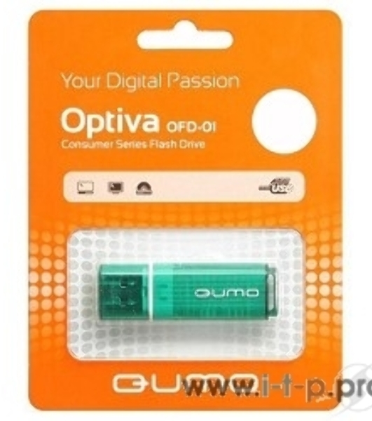 Флешка USB 2.0 QUMO 16Gb Optiva 01 зеленый QM16GUD-OP1-green