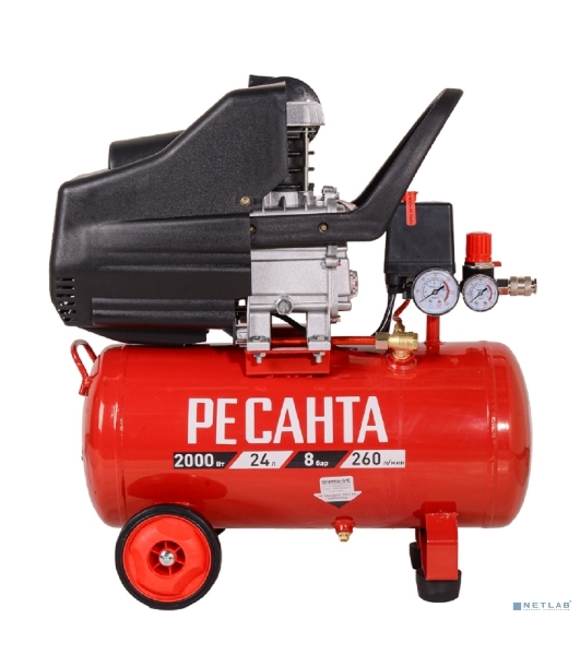 Компрессор поршневой Ресанта КП-24/260М масляный 260л/мин 24л 2000Вт красный/черный