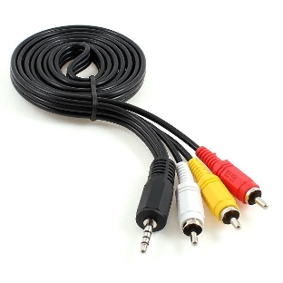 Кабель аудио/видео Cablexpert CCA-4P2R-2M, Jack3.5 4pin папа->3х RCA папа, 2м, черный