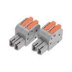 Клемма Rexant СМК 222-422R проходная разъемная 2 полюса серый 0,2-2,5/4 мм² (50 шт/уп), фото 1