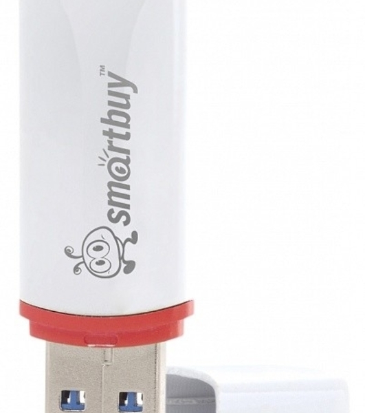 Флешка USB Smartbuy Crown white (SB4GbCRW-W), 4Gb, USB 2.0, R/W 15/5, белый/красный