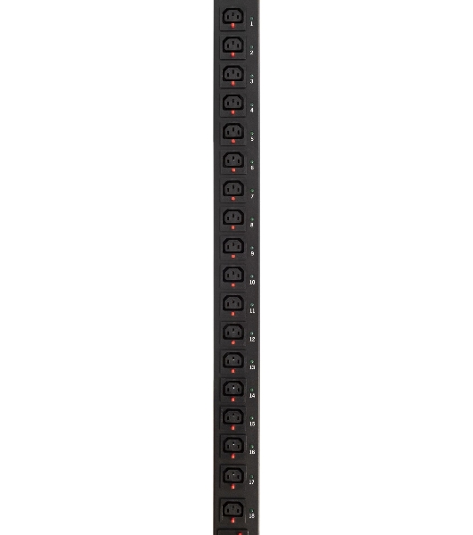 Блок распределения питания Powercom PDU-16AVMS20-18C13-2C19 18xC13+2xC19, 16A, 1,5U (1968234)
