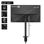 Настольное крепление ExeGate EDM1-3210-01 (кронштейн для одного монитора 15'-32', VESA 75x75, 100x100, макс. нагрузка 10 кг, наклон -45°/+45°, поворот -45°/+45°, вращение 360°, 2 способа крепления: сквозное и струбцина, черный), фото7