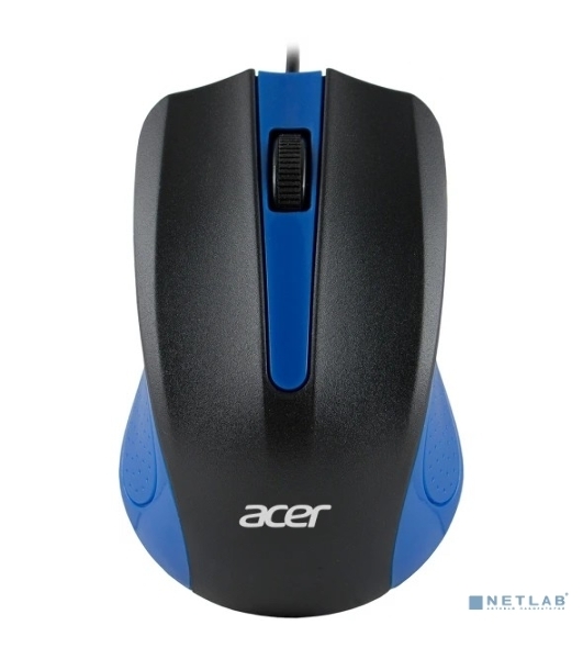 Мышь проводная Acer OMW011 черный/синий, 1200 dpi, USB, кнопки - 3