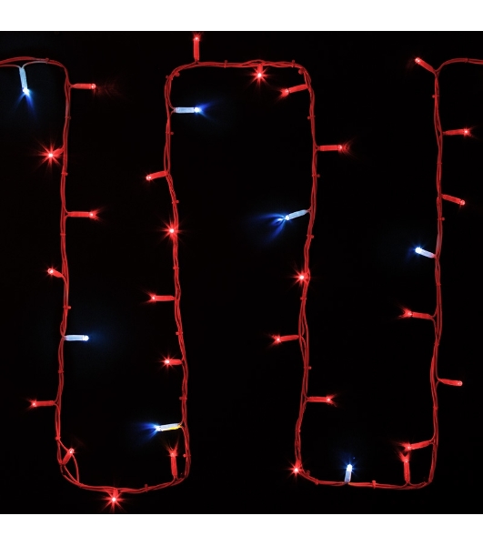 Гирлянда светодиодная Нить 20м 200 LED КРАСНЫЙ белый каучук IP67 эффект мерцания 230В соединяется нужен блок 315-001 NEON-NIGHT