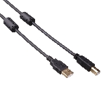 Кабель USB 2.0 A-->B 3м ExeGate 2 фильтра, позолоченные контакты, фото 1