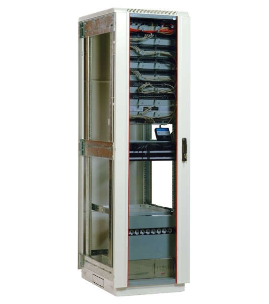 Шкаф телеком. напольный 42U (600x800) дверь стекло (ШТК-М-42.6.8-1ААА) (3 коробки)