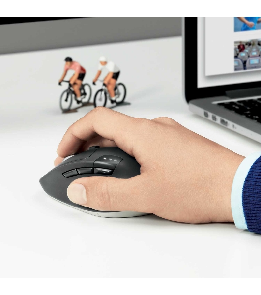 Мышь беспроводная Logitech M720 Triathlon черный, 1000 dpi, радиоканал, Bluetooth, USB, кнопки - 8