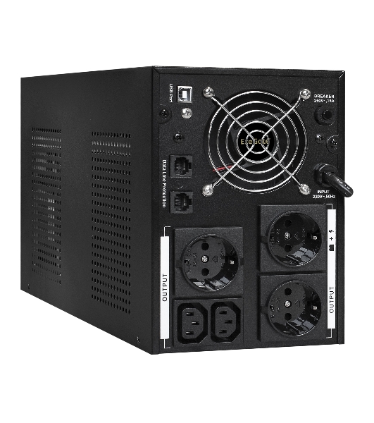 Источник бесперебойного питания ExeGate EX292614RUS SpecialPro UNB-3000.LED.AVR.3SH.2C13.RJ.USB 3000VA/1800W,LED, AVR,3*Schuko+2*C13,RJ45/11,USB, металлический корпус, черный
