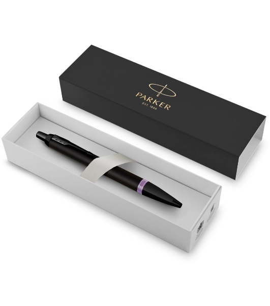 Ручка шариковая Parker IM Vibrant Rings K315 (CW2172951) Amethyst Purple PVD, M, синие чернила, подарочная коробка