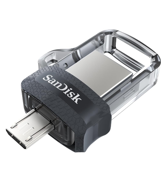 Флешка USB 64 Gb SanDisk Ultra Android Dual OTG, m3.0/USB 3.0, черный