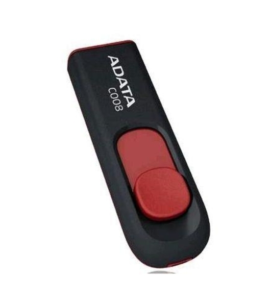 Флешка USB ADATA Classic C008 (AC008-16G-RKD), 16Gb, USB 2.0, R/W 30/6, черный/красный