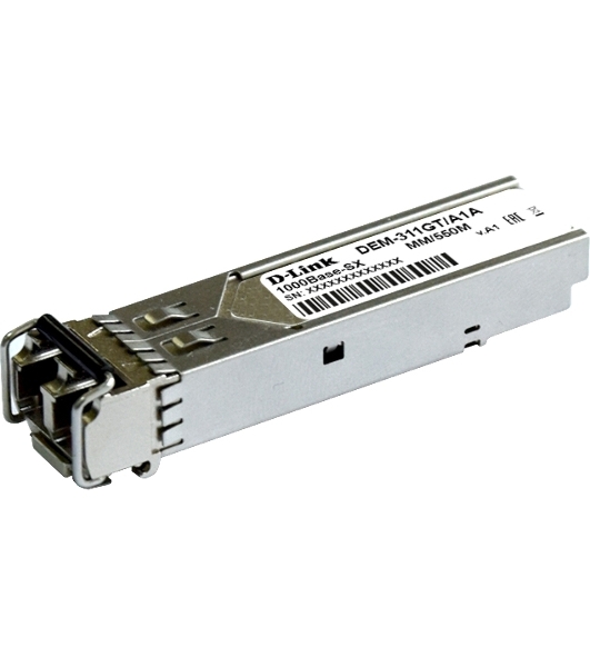 Трансивер D-Link 311GT/A1A SFP-трансивер с 1 портом 1000Base-SX для многомодового оптического кабеля (до 550 м)