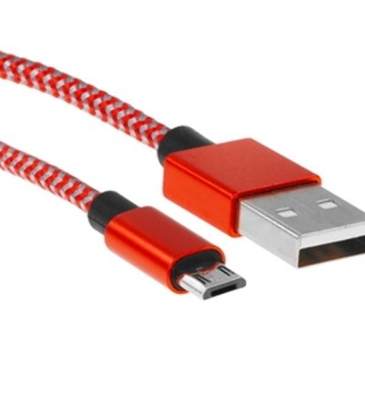 Кабель PERFEO USB2.0 A вилка - Micro USB вилка, красно-белый, 3 м (U4804)