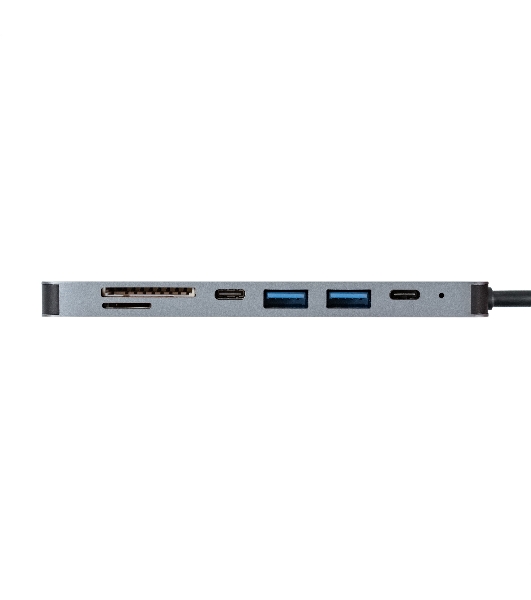 USB-концентратор ExeGate EX293983RUS DUB-21C/PD/CR/H (кабель-адаптер USB Type-C --> 2xUSB3.0 + Card Reader + PD 100W + HDMI 4K@60Hz, Plug&Play, серый)
