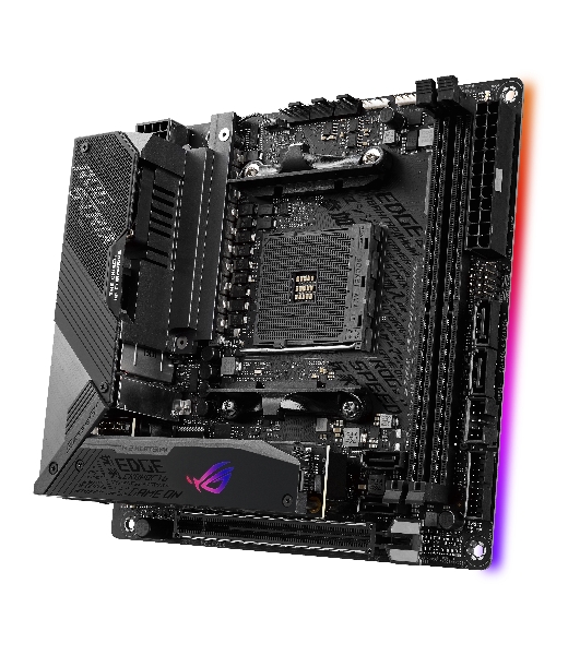 Материнская плата ASUS ROG STRIX X570-I GAMING, AM4, AMD X570, 2xDDR4, 4xSATA, 2xM.2, 1xPCIe 4.0 x16, 1xHDMI, 1xDP, 1x1Gb LAN, Wi-Fi 6, Bluetooth 5.0, 1xUSB-C 10Gbps, 3xUSB-A 10Gbps, 4xUSB-A 5Gbps, 2xUSB-A 2.0, 3x3.5 мм, 7.1, ITX