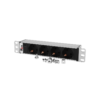 Блок роз Rem-10 без шнура с инд., 4 Sсhuko, вх IEC 60320 C14, 10A алюм. 10'