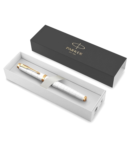 Ручка роллер Parker IM Premium T318 (CW2143646) Pearl GT, F, черные чернила, подарочная коробка