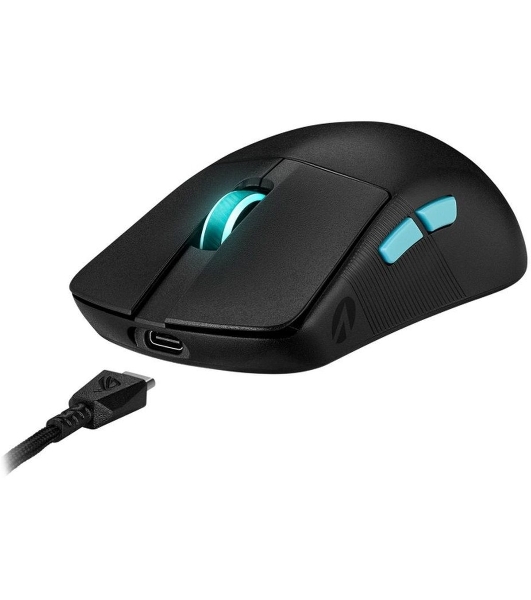 Мышь беспроводная/проводная ASUS ROG Harpe Ace Aim Lab Edition черный, 36000 dpi, радиоканал, Bluetooth, USB, кнопки - 5