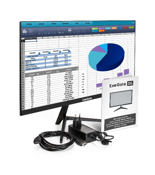 Монитор 21.5' ExeGate EX294343RUS ProSmart EV2207A VA 1920x1080, 60 Гц, 5 мс, 16:9, 1xHDMI, 1xVGA, 2x3 Вт, черный