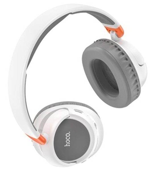 Беспроводные/проводные наушники Hoco W43 белый, накладные, Bluetooth + проводной, складная конструкция, до 25 ч.