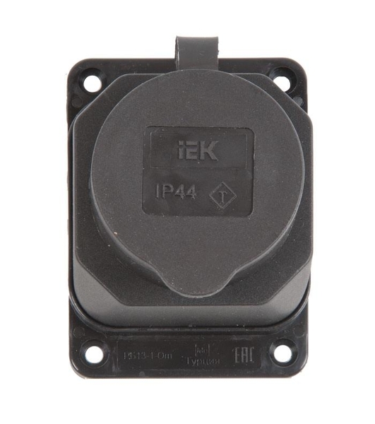 Розетка кабельная наружной установки IР44 16А 2Р+E каучук ОМЕГА IEK PKR11-016-2-K02