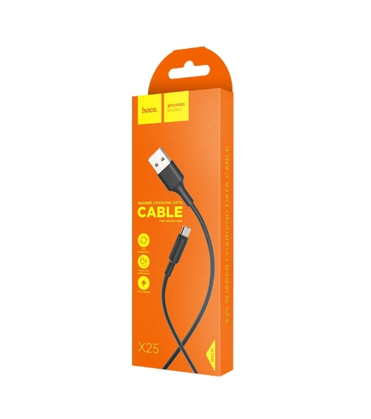 Кабель USB 2.0 hoco X25, AM/microBM, черный, 1м