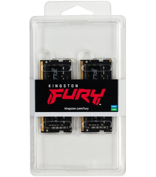 Оперативная память Kingston Fury Impact, DDR4, 16GB (2x8GB), 3200MHz, CL20, SO-DIMM
