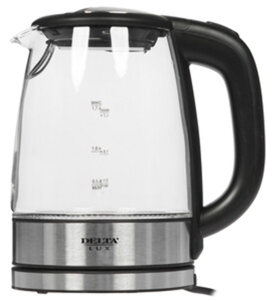 Чайник электрический Delta LUX DL-1204В черный