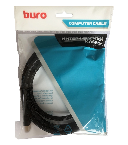 Кабель аудио-видео Buro HDMI (m)/HDMI (m) 1м. черный