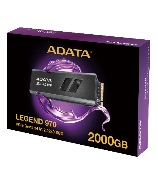 Накопитель SSD ADATA LEGEND 970, 2Tb, PCIe 5.0 x4, M.2 2280, NVMe, R/W 10000/10000, с радиатором