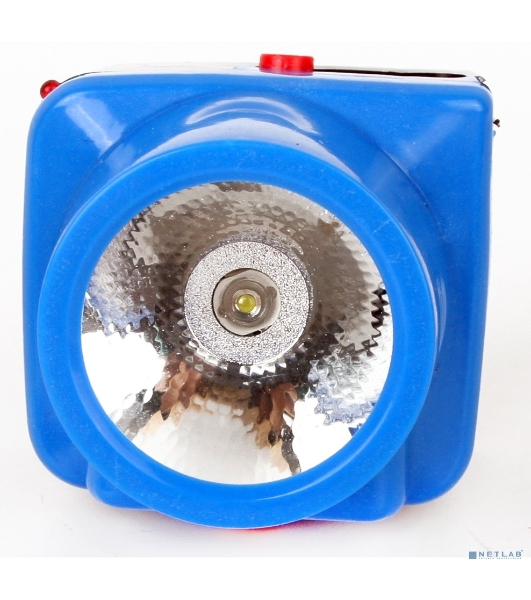 Фонарь налобный аккумуляторный LED5375 220В 0.4Вт LED 2 реж. пластик голуб. Ultraflash 14252