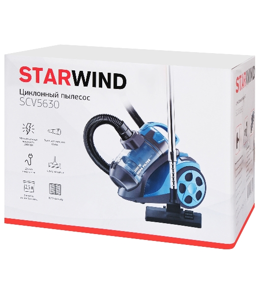 Пылесос Starwind SCV5630 бирюзовый/черный, 350/2000 Вт, уборка сухая, пылесборник контейнер 2.5 л