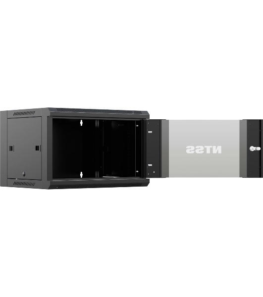 Шкаф коммутационный NTSS NTSS-W12U6060GS-BL настенный 12U 570x600мм пер.дв.стекл 60кг черный 500мм 27кг 220град. 635мм IP20 сталь