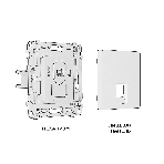 Комплект механизма компьютерной розетки ALFA Белый глянец RJ-45(8P8C) CAT6 с шторкой QUANT (AP1120, VM188) MA112010, фото2