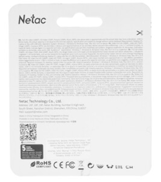 Флешка USB Netac U197 (NT03U197N-064G-20BK), 64Gb, USB 2.0, R/W 25/10, черный/красный