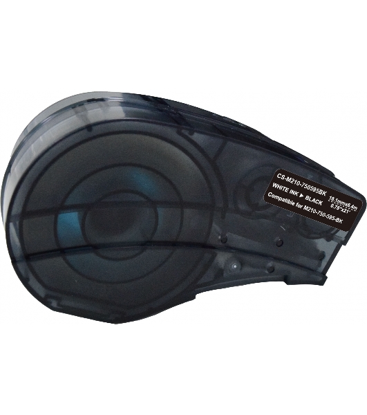 Картридж ленточный Cactus CS-M210-750595BK (M210-750-595-BK) белый шрифт, черный фон (19.1 мм, 6.4 м) для Brady M210/M211/M210-LAB