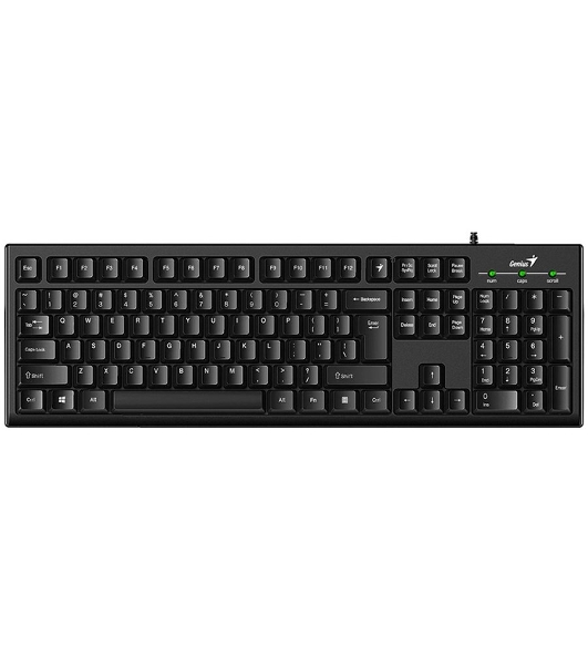 Клавиатура проводная Wired multimedia keyboard Genius SmartKB-100, USB, 104 buttons + SmartGenius button, 12 programable keys, App support, classic form, cable 1.5 m., black color