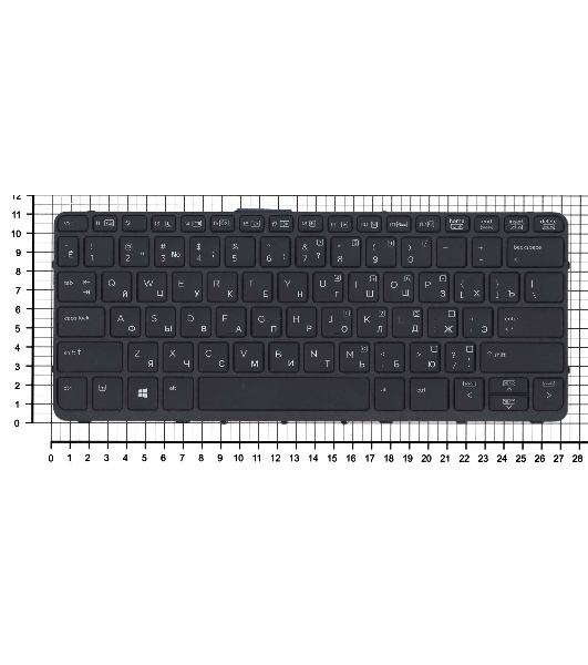 Клавиатура для ноутбука HP Probook X2 612 G1 черная с рамкой и подсветкой