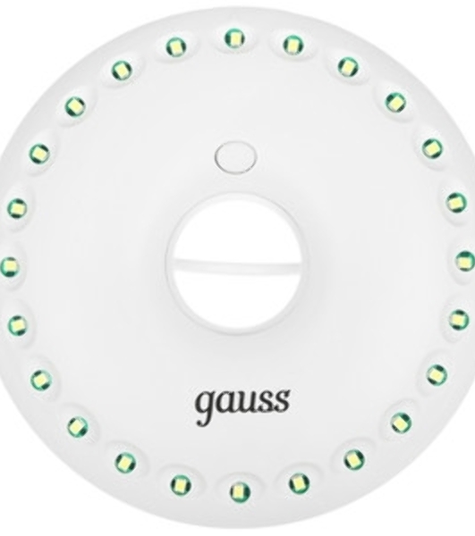 Фонарь кемпинговый модель Gauss GFL003 24LED 300lm 3xAA белый магнит и карабин LED 1/12/72